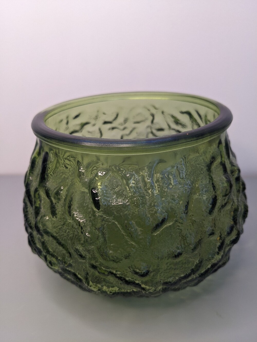 Cody Usa Emerald Green Textured Art Glass Vase Mid Century Studio Glass EUC 1970